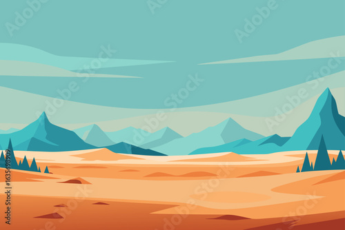 Minimal Vector Tundra Background With Abstract Terrain
