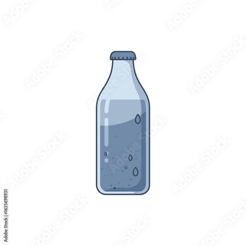  Colorful cold bottle with condensation icon no white color