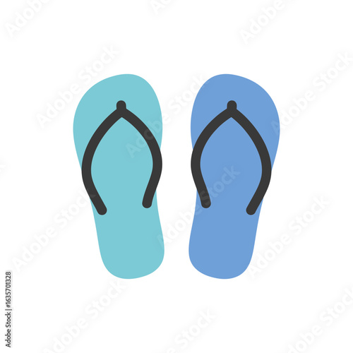  Poolside flip flops colorful icon no white