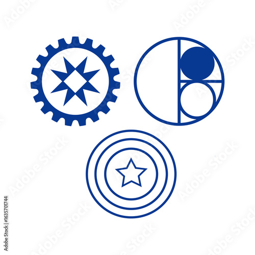 abstract symbol with blue circles