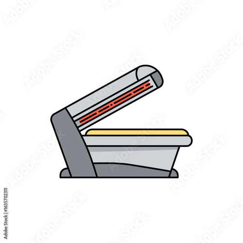 Tanning Bed Icon in Bright Tones for Beauty and Indoor Relaxation Themes with No White Color