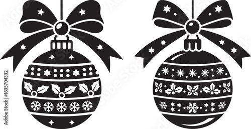 Christmas Ornaments with Merry Christmas and Joyful Wishes