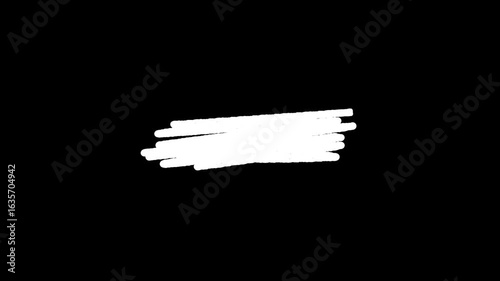 white scribble fill, thick white scribble stroke animating in bold motion on black screen ideal for transition overlays explainer visuals and textured highlight areas


