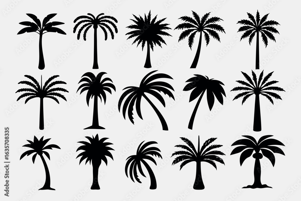 Fototapeta premium Collection of thirty unique silhouette illustrations