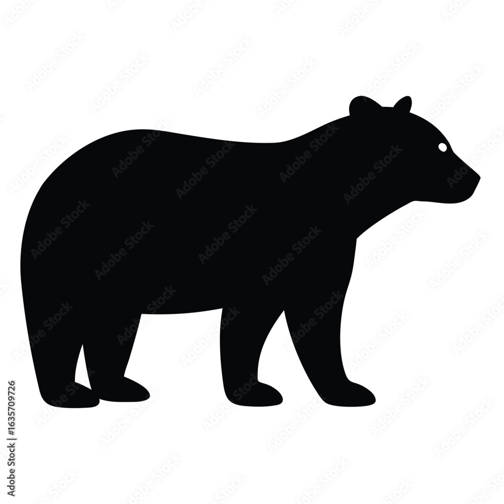Fototapeta premium Flat vector illustration of a bear silhouette vector illustration