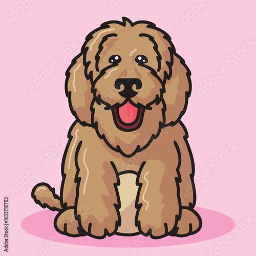 Wallpaper Mural Cute and Kawaii Puppy Doodle - Pet Lovers Illustration Torontodigital.ca