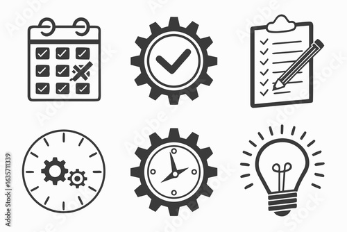 Business icons isolated on white background