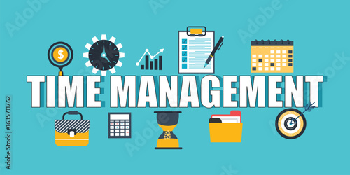 Time management word concepts banner