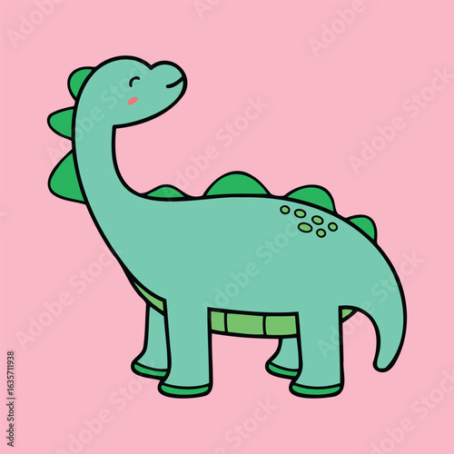 Wallpaper Mural Cute and Kawaii Dinosaur Doodle - Nursery Illustration Torontodigital.ca