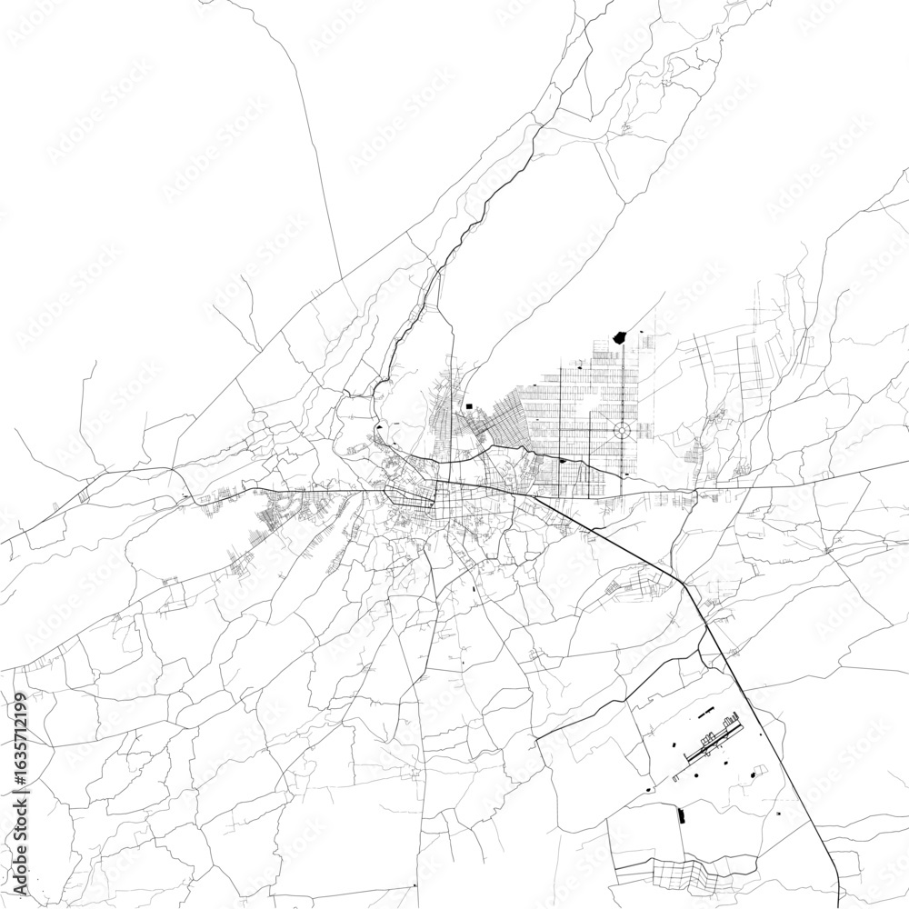 Fototapeta premium Kandahar city map, Afghanistan - Topographic vector map poster