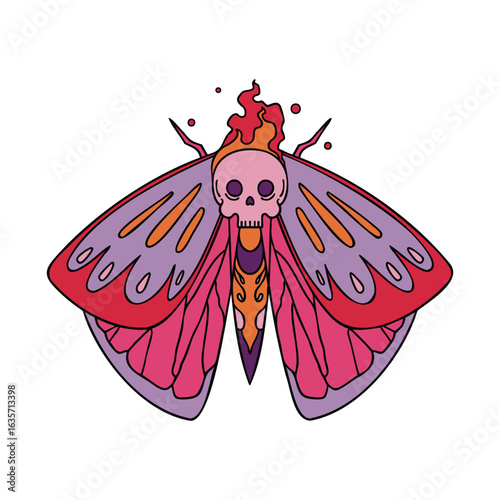 Wallpaper Mural Skull Moth Illustration - Halloween Illustration Torontodigital.ca
