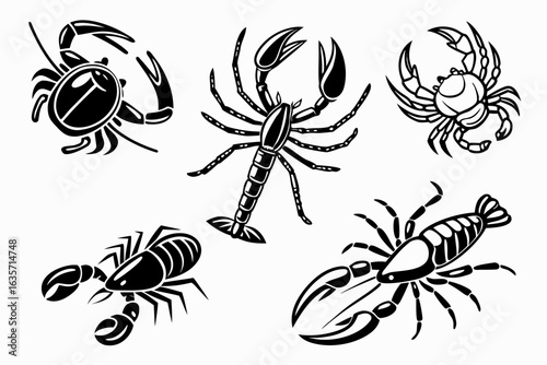 Lobster crab scorpion crayfish shrimp