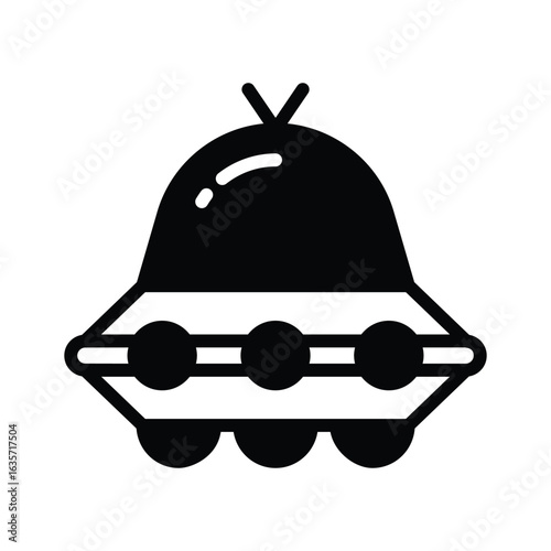 Easy to edit glyph icon of unidentified flying ufo