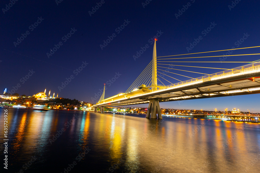 Fototapeta premium The Golden Horn Bridge is one of the bridges located over the Golden Horn in Istanbul.