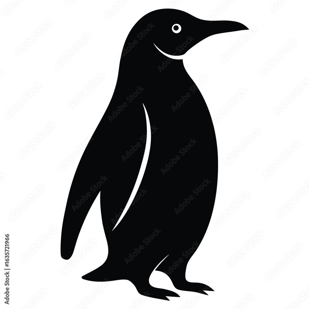 Fototapeta premium Flat vector illustration of a penguin silhouette vector illustration