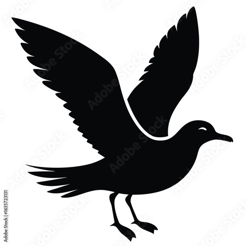 Flat vector illustration of a seagull silhouette vector illustration