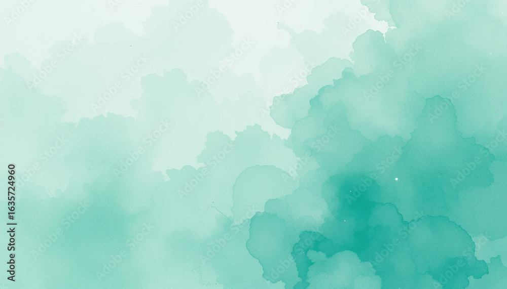 Naklejka premium Mint Green Watercolor Artistic Background