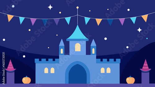 enchanted castle birthday courtyard sparkling