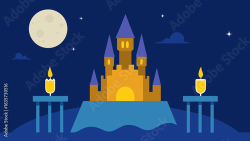 Moonlight Castle Birthday Dinner With Floating Torches