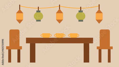 Rustic Farmhouse Birthday Table with Hanging Paper Decor
