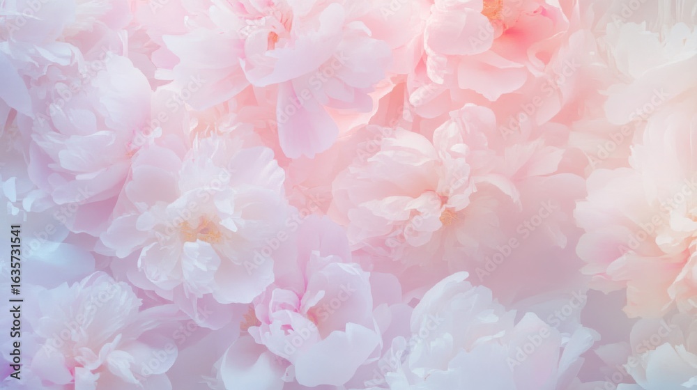 Fototapeta premium Soft pink peony petals close up
