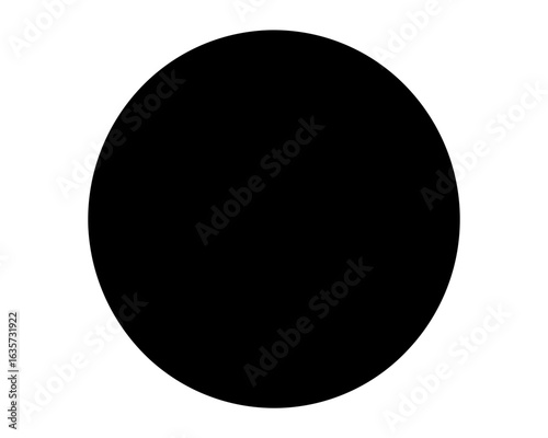 Minimalist black circle on white background evokes mystery and sophistication effectively