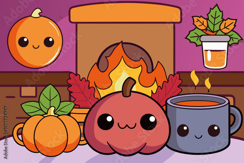 halloween pumpkin in pot