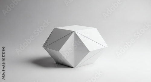 Geometric origami shape isolated on white background