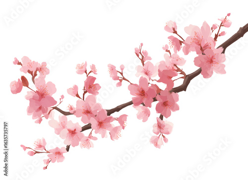 Wallpaper Mural A vibrant cherry blossom branch with soft pink flowers in full bloom, capturing the essence of spring's natural beauty and delicate floral charm. Torontodigital.ca