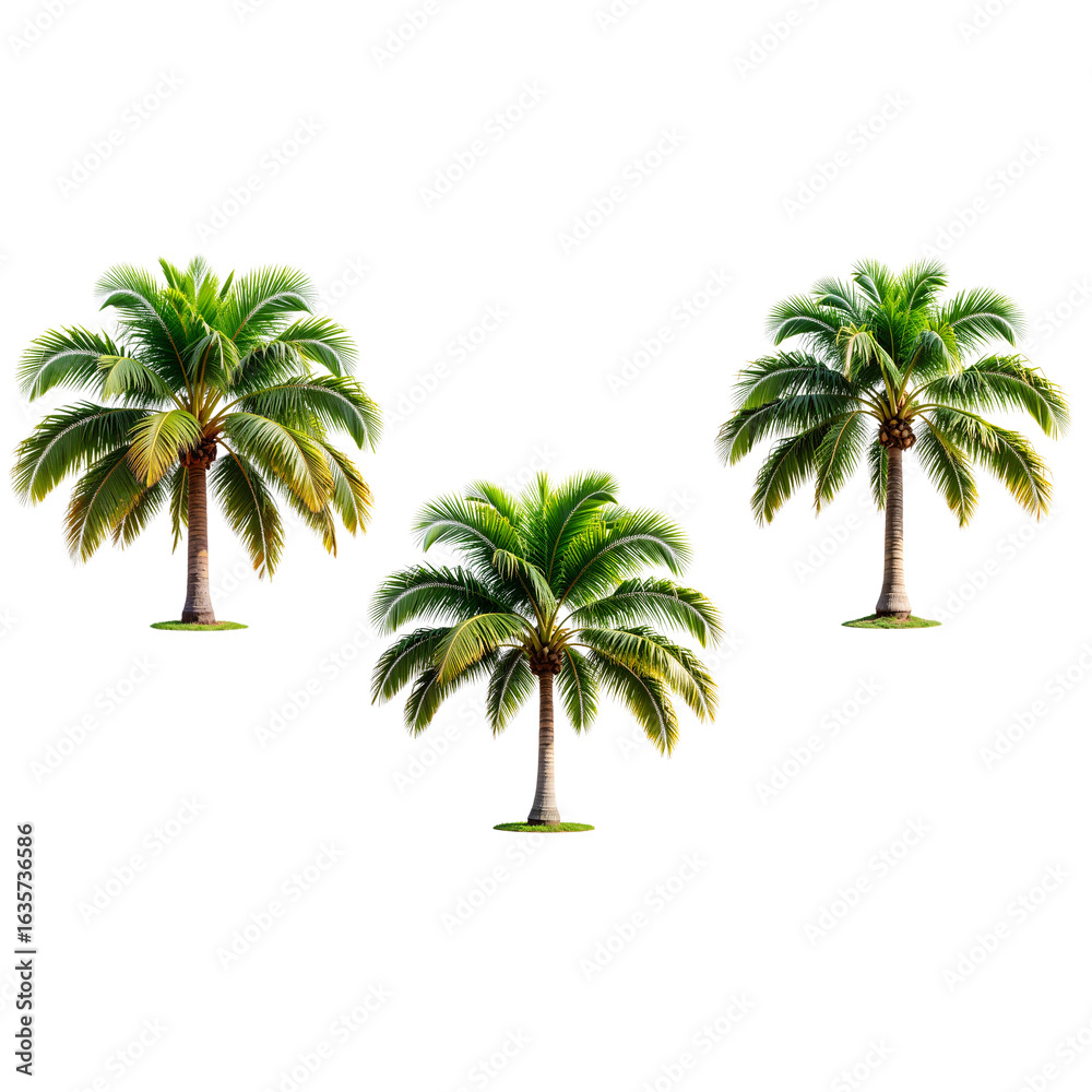 Fototapeta premium Beautiful palm tree on white background 