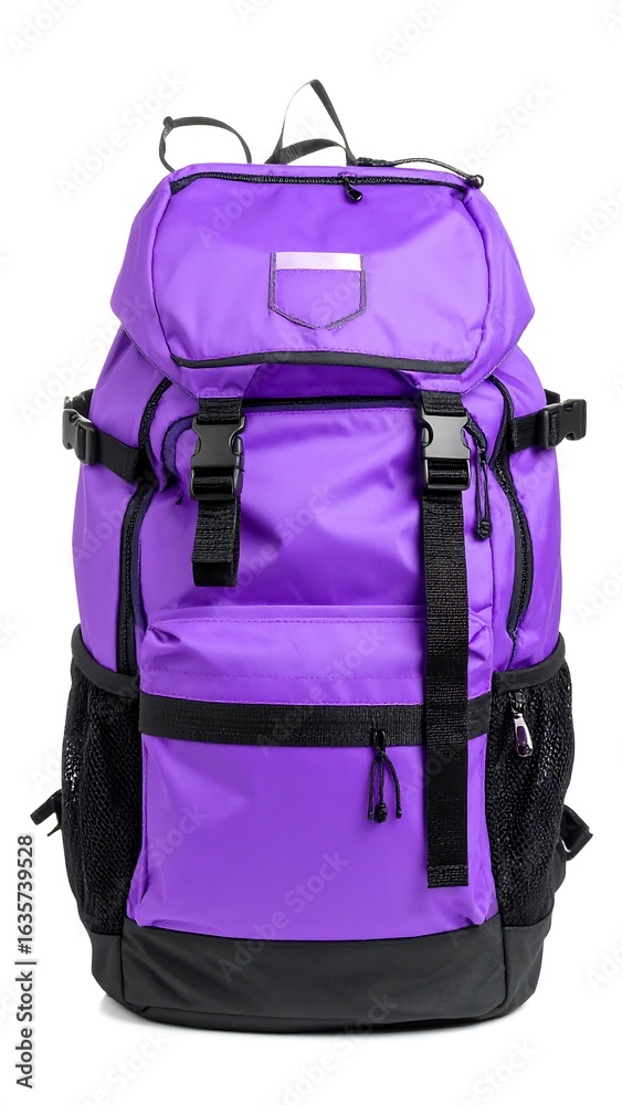 Fototapeta premium Purple backpack with black accents