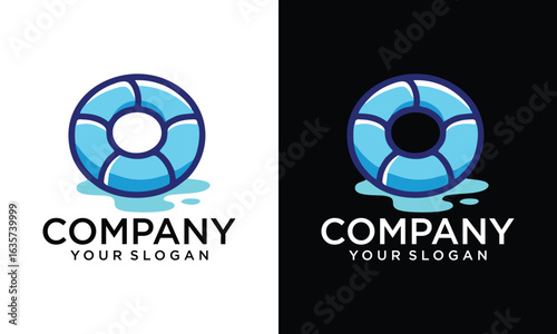 Creative Swimming float cute retro cartoon vector hand drawn