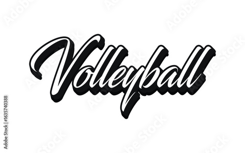 Vector volleyball championship logo with ball. Sport badge for tournament or championship. Vector Illustration