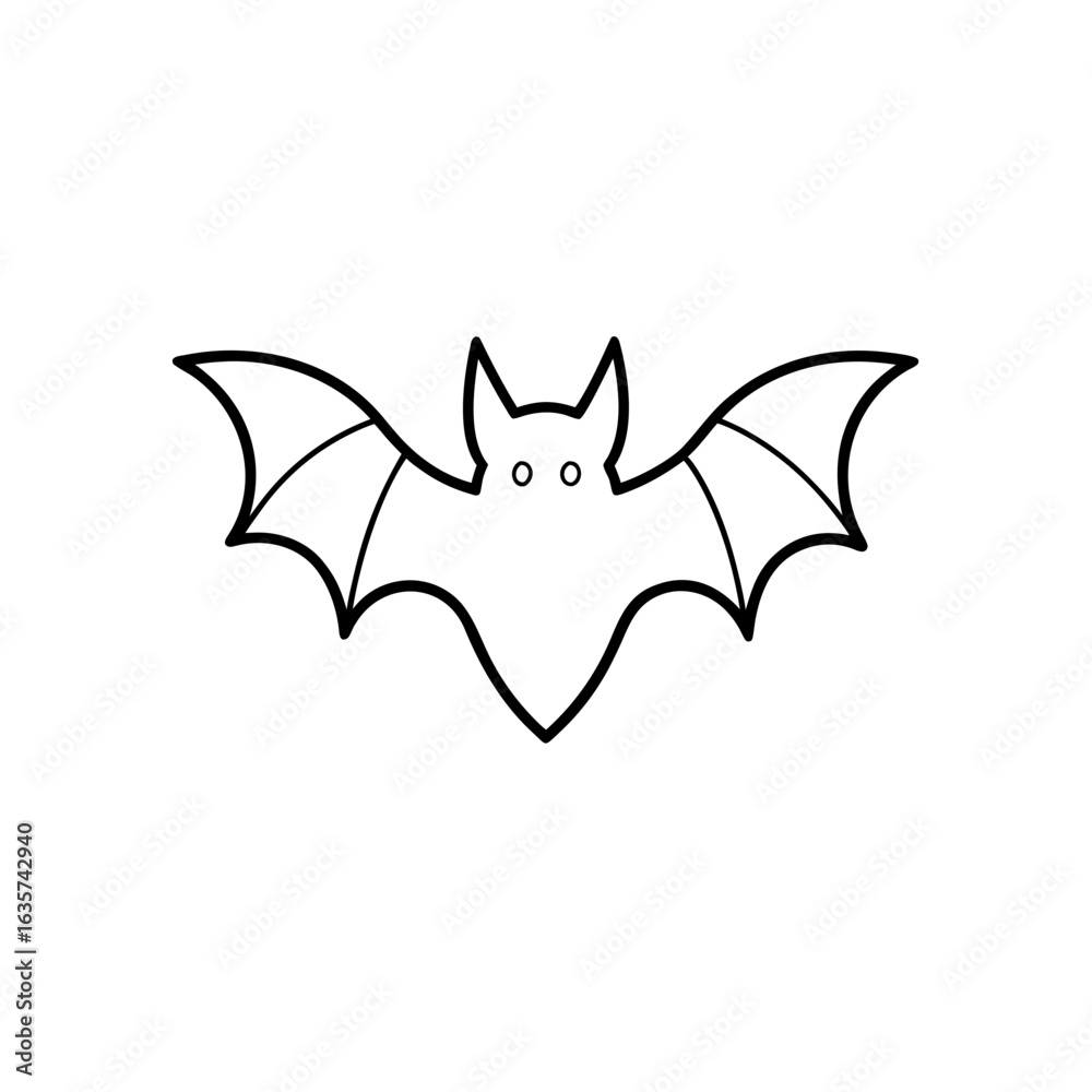 Fototapeta premium Simple Cartoon Bat Illustration on transparent background