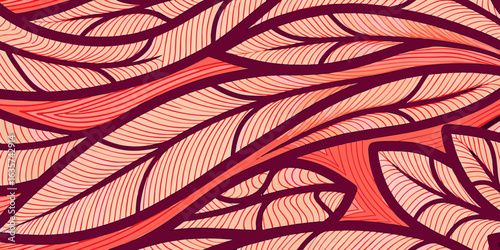 Abstract organic pattern with red and pink hues