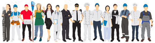 group of people occupation full length. different professionals job career
