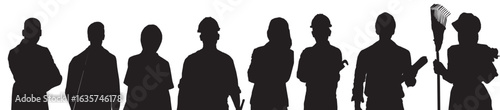 people occupation silhouette  half length