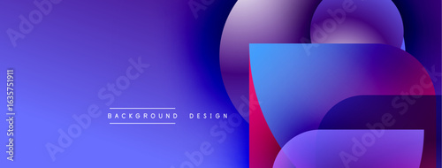 Abstract fluid shapes, vibrant purple hues blend into pinks, blues. Modern design evokes movement, energy, depth. Background suggests digital art.