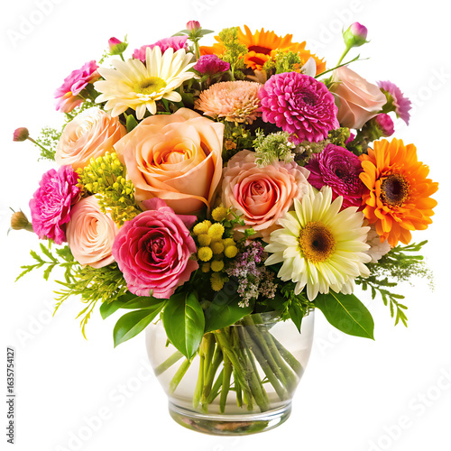 Flower Arrangement Isolated on White Background