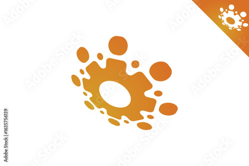 mechanic sun logo design with gradient color