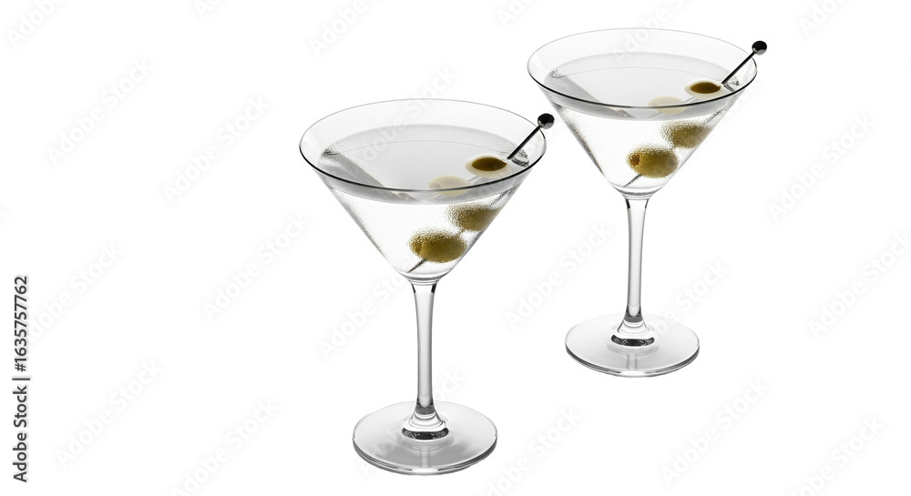 Two Classic Martini on White Background
Two Classic Martini on White Background