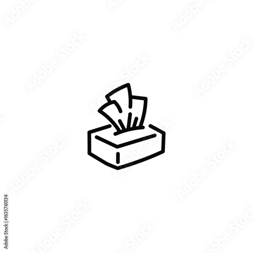 Simple line icon of a tissue box. Great for cold prevention or healthcare visuals
