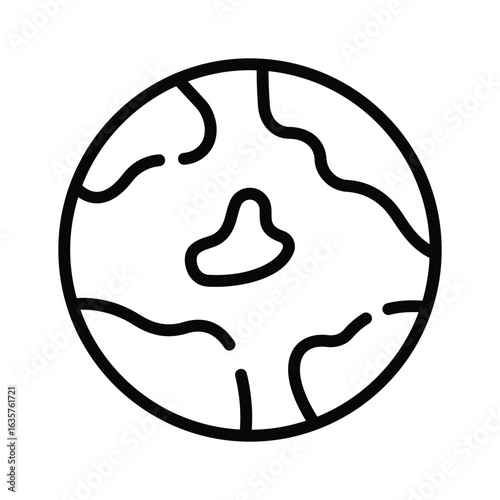 A trendy linear icon of earth globe