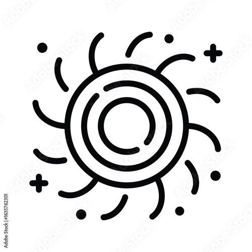 A modern outline icon of mysterious black hole