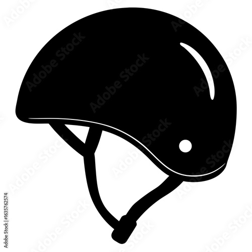 Black helmet with straps white vector