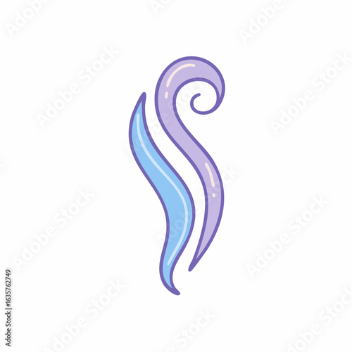Smoke icon. Doodle smell steam line vector. Color line smoke, scent, hot air.
