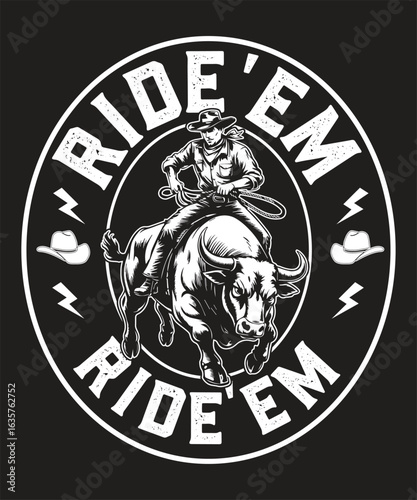ride’em cowboy graphics design rodeo