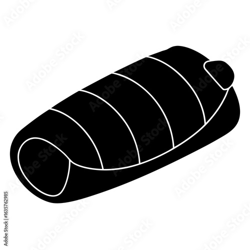 Black sleeping bag vector silhouette camping