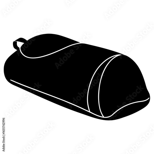 Black sleeping bag silhouette with white accents vector