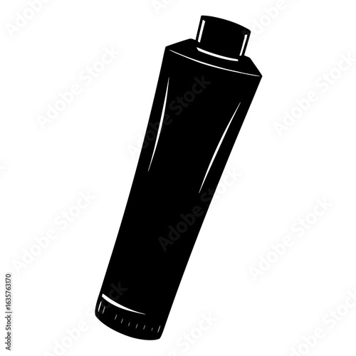 Black toothpaste tube silhouette white